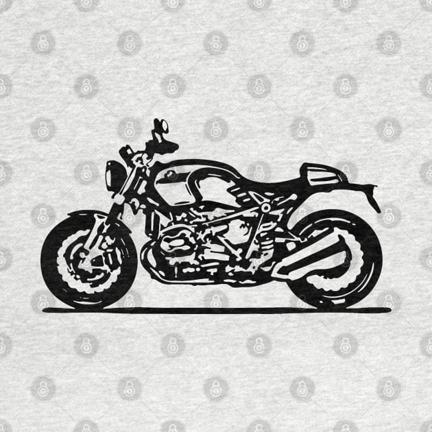 R Nine T Cafe Racer Sketch Art by DemangDesign